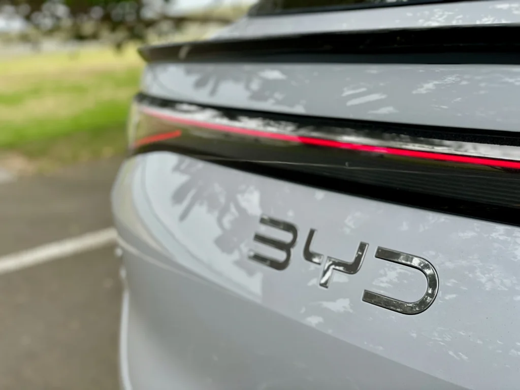 BYD Sealion 7 rear light bar with illuminated LED taillight design