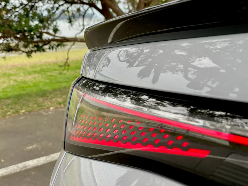 BYD Sealion 7 rear badge and full-width LED taillight close-up