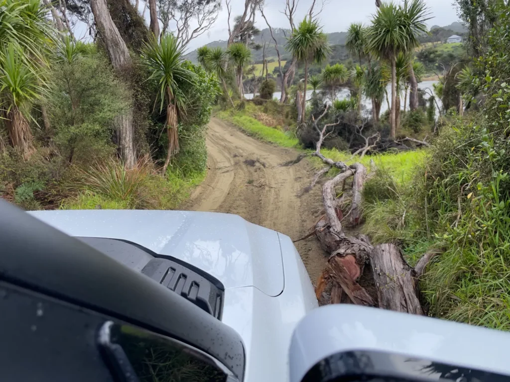 BYD Shark 6 off-road trail driver perspective through windshield