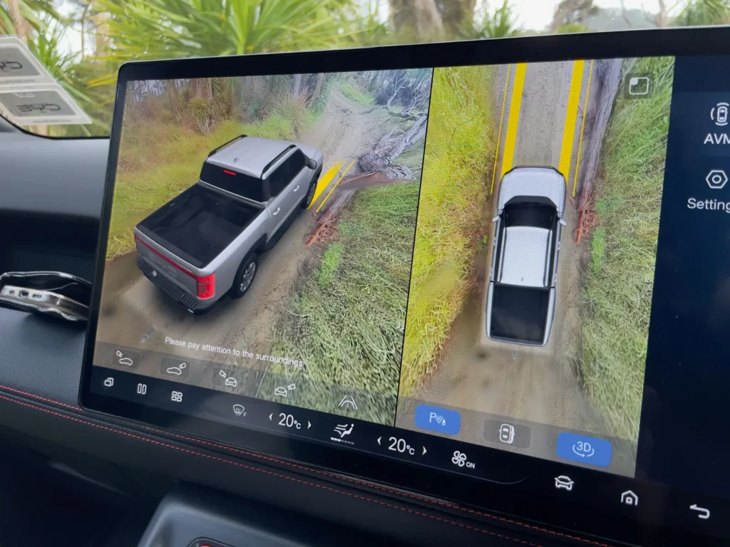 BYD Shark 6 360 camera off-road display screen with terrain view